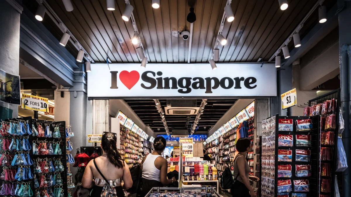 Souvenir shop entrance in Singapore